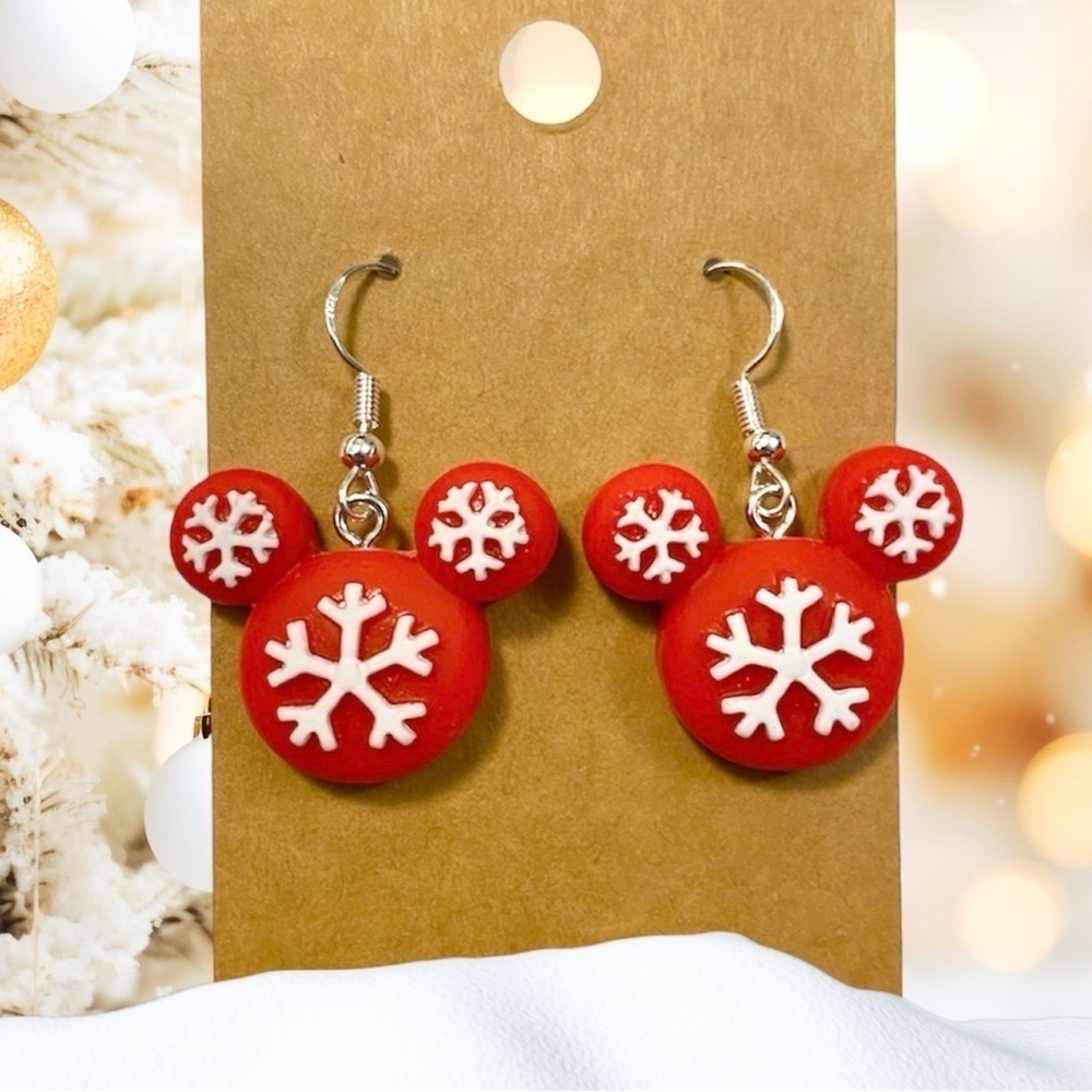 Disney Mickey Mouse Ears Snowflake Earrings